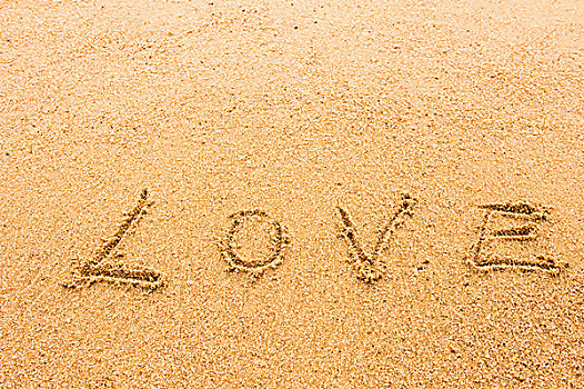 文字,爱情,沙滩