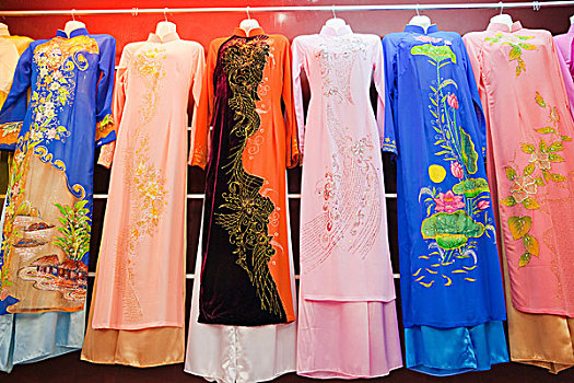 越南,河内,传统,服装,展示