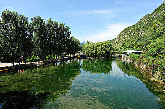 河北保定野三坡夏日山水景致如画