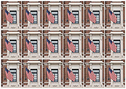 美国,旗帜,窗户,建筑,巴尔的摩
