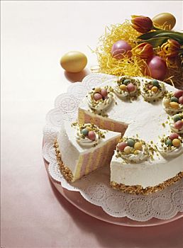 彩色,复活节蛋糕,装饰,杏仁蛋白软糖,蛋