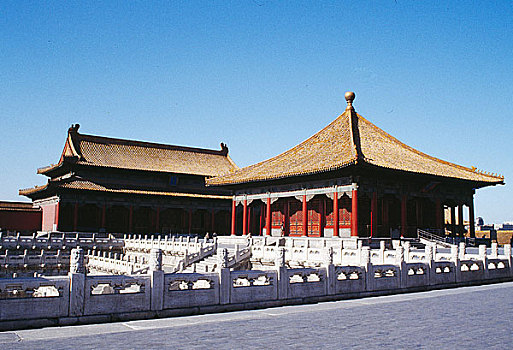 北京故宫中和殿和保和殿