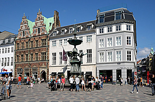 喷泉,皇家,哥本哈根,丹麦,斯堪的纳维亚