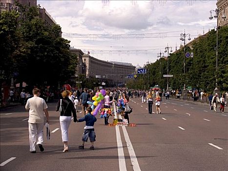 乌克兰,基辅,道路,交通,周末,销售,2004年
