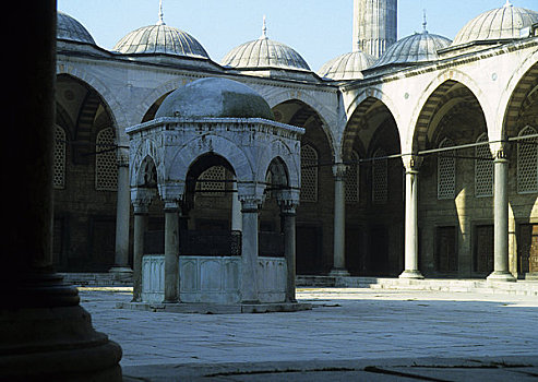 土耳其,伊斯坦布尔,苏丹艾哈迈德清真寺,蓝色,清真寺