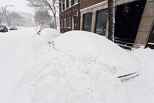 汽车,掩埋,雪中,加拿大