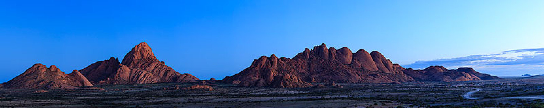 全景,山,晨光,埃龙戈区,纳米比亚,非洲