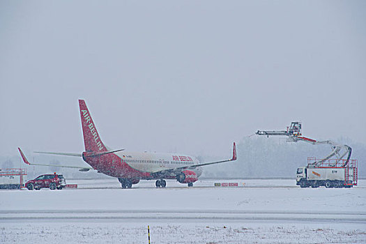 雪,冬天,空气,柏林,波音,飞机,慕尼黑机场,巴伐利亚,德国,欧洲