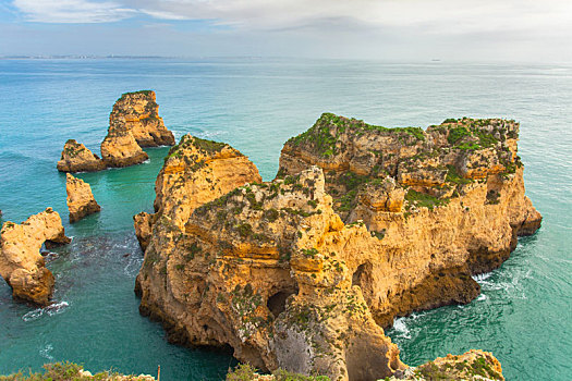 岩石海岸,阿尔加维,南方,葡萄牙