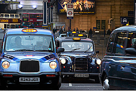 出租车,户外,维多利亚站,伦敦,英格兰