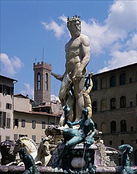 海王星喷泉,市政广场,佛罗伦萨,意大利