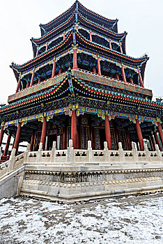 北京颐和园里的佛香阁阁楼