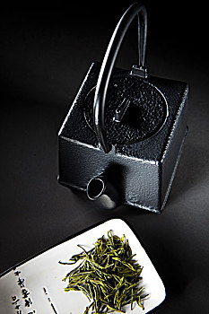 棚拍茶具,铁壶,绿茶