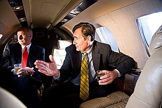 商务人士,饮料,私人飞机,飞机