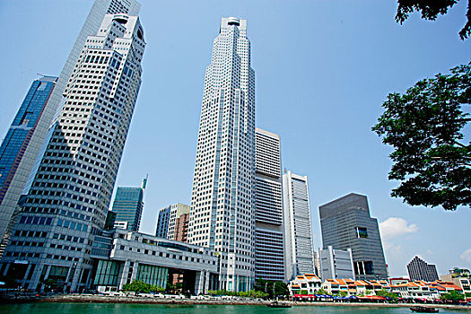 新加坡,天际线,河