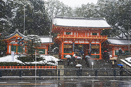 日本,京都,神祠,日本神道,雪中