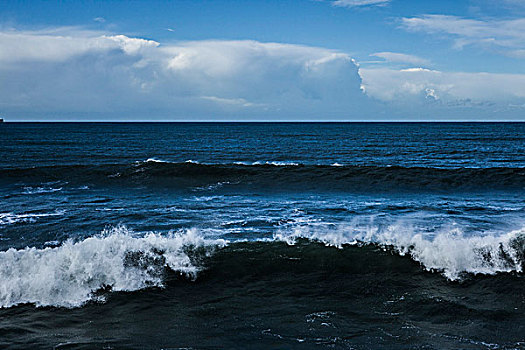 海洋,波浪,地平线