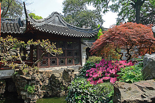 上海豫园古典园林鱼乐榭