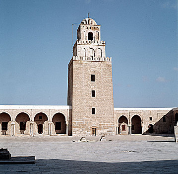 大清真寺,凯鲁万,一个,伊斯兰,建筑,第一,重要,北非