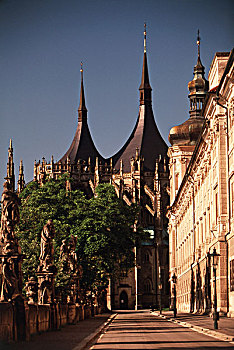 捷克共和国,波希米亚,教堂,耶稣会,大学,大幅,尺寸