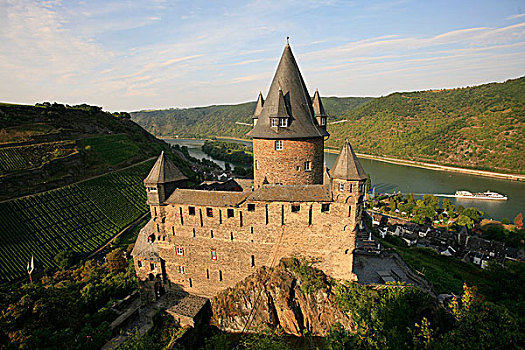 城堡,巴哈拉赫,莱茵河峡谷,莱茵兰普法尔茨州,德国,欧洲