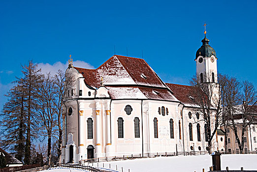 巴洛克,朝圣教堂,巴伐利亚,德国,欧洲