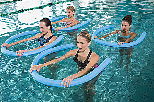 健身课,水,有氧运动,泡沫
