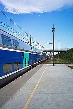 高速火车,列车,到达,站台,车站,法国