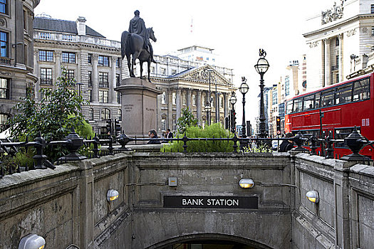 英格兰,伦敦,银行,入口,地铁站