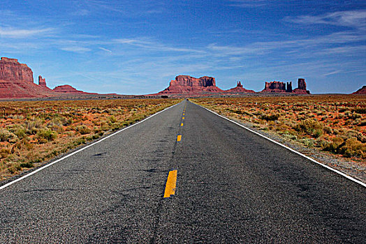 道路,通过,风景,纪念碑谷,亚利桑那,美国