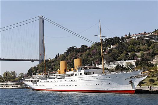 历史,汽船,脚,博斯普鲁斯海峡,桥,游艇,伊斯坦布尔,土耳其