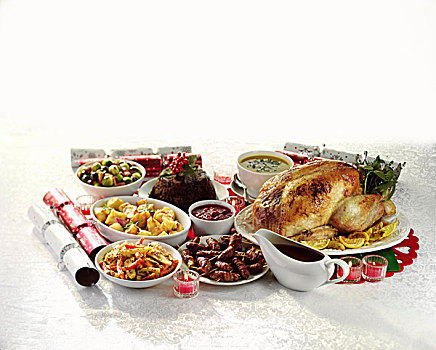 传统,圣诞晚餐,火鸡