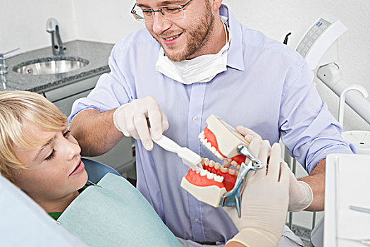 牙医,展示,男孩,刷牙,预约,德国