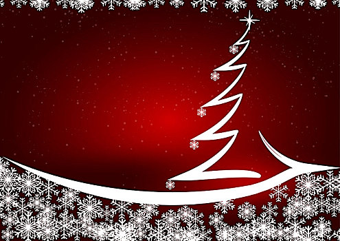 圣诞树,雪,晶莹,插画