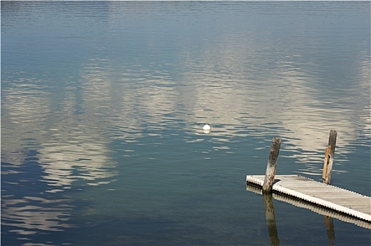 平和,早晨,湖,场景,漂亮,反射