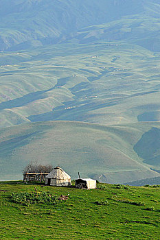 新疆天山那拉提草原蒙古包