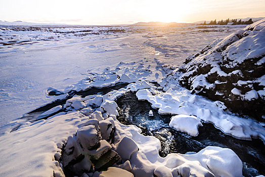 杰古沙龙湖,瓦特纳冰川,背景,冰岛