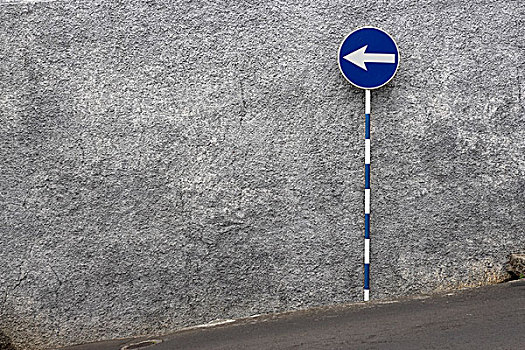 一个,道路,标识,石墙,马德拉岛,葡萄牙