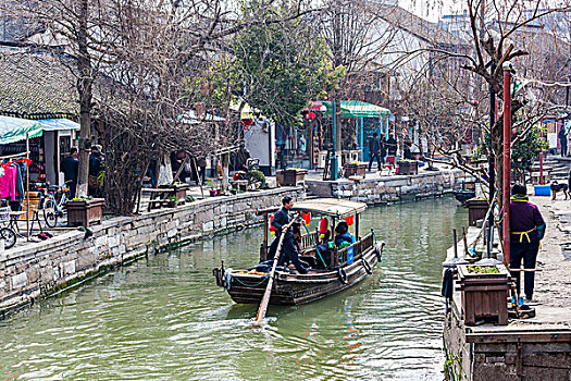 传统,房子,船,大运河,朱家角,靠近,上海,中国
