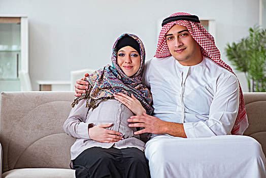 孩子,阿拉伯,穆斯林,家庭,怀孕,妻子,期待,婴儿
