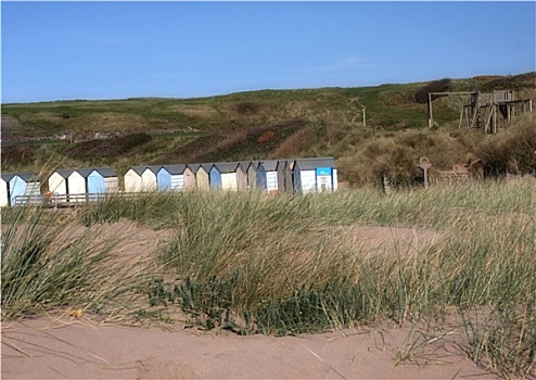 海滩小屋,崎岖,海滩