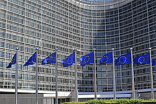 欧洲,旗帜,正面,建筑,总部,回扣,布鲁塞尔
