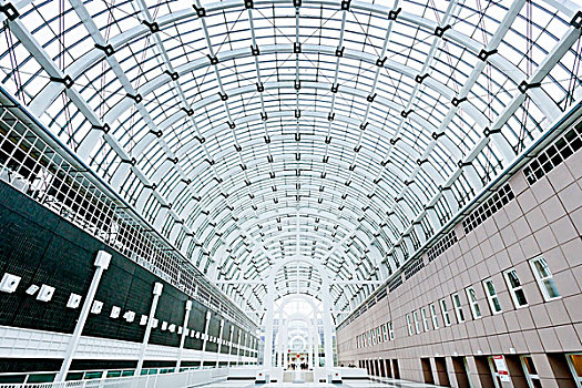 玻璃屋顶,商业街廊,展厅,法兰克福,黑森州,德国,欧洲