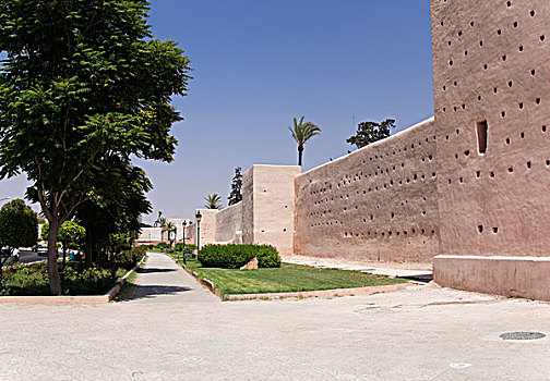 城墙,玛拉喀什,摩洛哥,北非,非洲