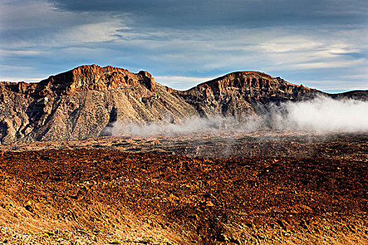 火山口,风景,泰德国家公园,世界遗产,特内里费岛,加纳利群岛,西班牙,欧洲