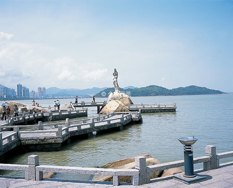 珠海漁女石雕圖片_珠海漁女石雕高清圖片_全景視覺