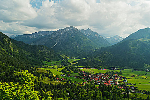 阿尔卑斯山,坏,乌伯多夫,乡村,巴伐利亚,德国