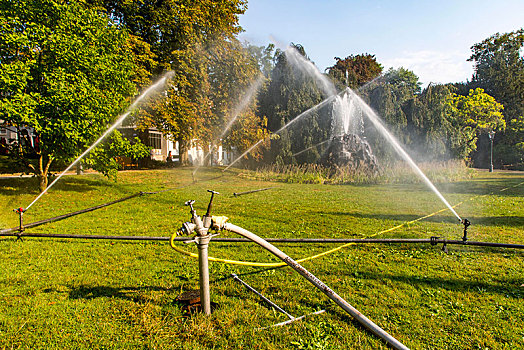 灌溉,绿色,区域,水疗,花园,小径,巴登巴登,巴登符腾堡,德国,欧洲