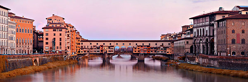 维奇奥桥,上方,阿尔诺河,全景,佛罗伦萨,意大利