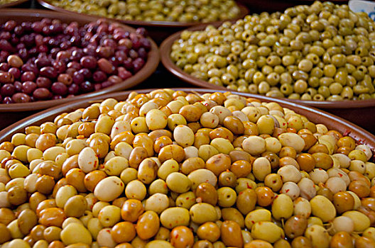 非洲,摩洛哥,卡萨布兰卡,中央市场,橄榄,市场,种类